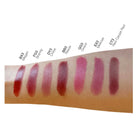 NEWYORKLISTED Cosmetic Collection: Lipstick swatches on a arm with color names labeled