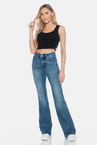 NEWYORKLISTED STYLE COLLECTION: Cut Hem Flare Jeans