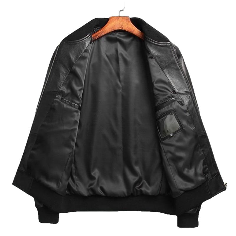 Gendry Genuine Black Aviation Men Sheepskin Real Leather Coat-1