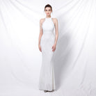 Backless Lace Evening Dress Women Party Long Wear Sequin Fishtail Silk Sexy Dresses Gowns for Women Evening Dresses Elegant - NEWYORKLISTED