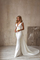 Satin Wedding Dresses Simple Sleeveless With Detachable Tail Mermaid - NEWYORKLISTED