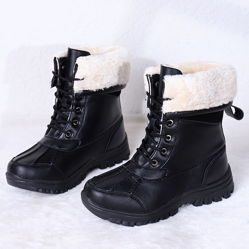 2021 Winter New Women's Leather Boots Martin Boots High Top Leather Shoes - NEWYORKLISTED