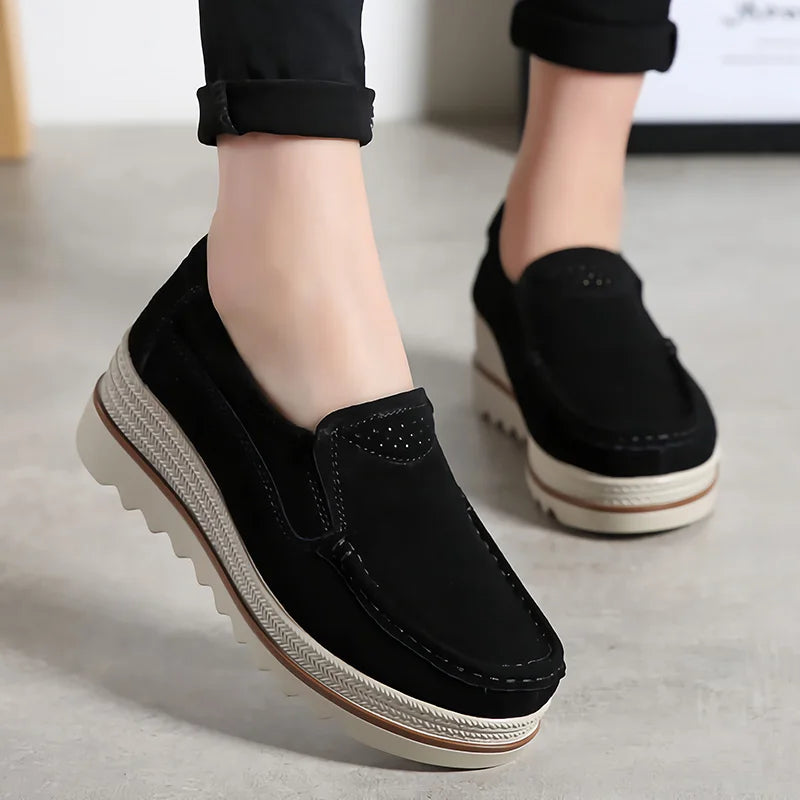 Shoes for Women 2022 Fashion Women Shoes Casual Heighten Comfortable Breathable Leather Walking Sneakers Platform Ladies Shoes - NEWYORKLISTED