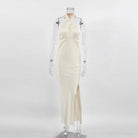 Women's Clothes Ladies Evening Slip Dresses Women New Sexy Night Club Party Cutout Casual Silky Midi a Neck Wrap Dress - NEWYORKLISTED