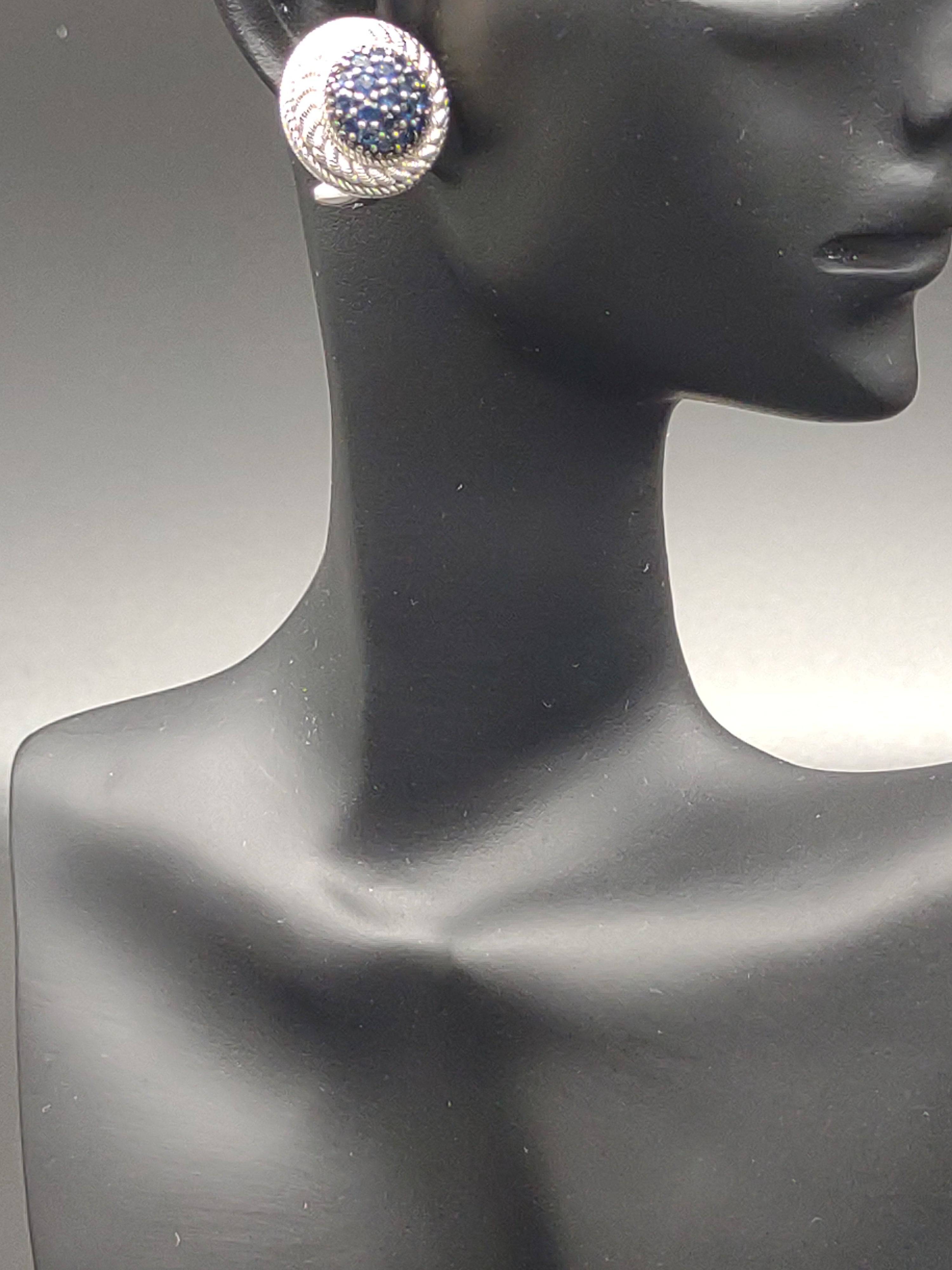 NEWYORKLISTED Vintage Jewelry - Exquisite Vintage Judith Ripka Sterling Silver Druzy Clip-On Earrings - NEWYORKLISTED