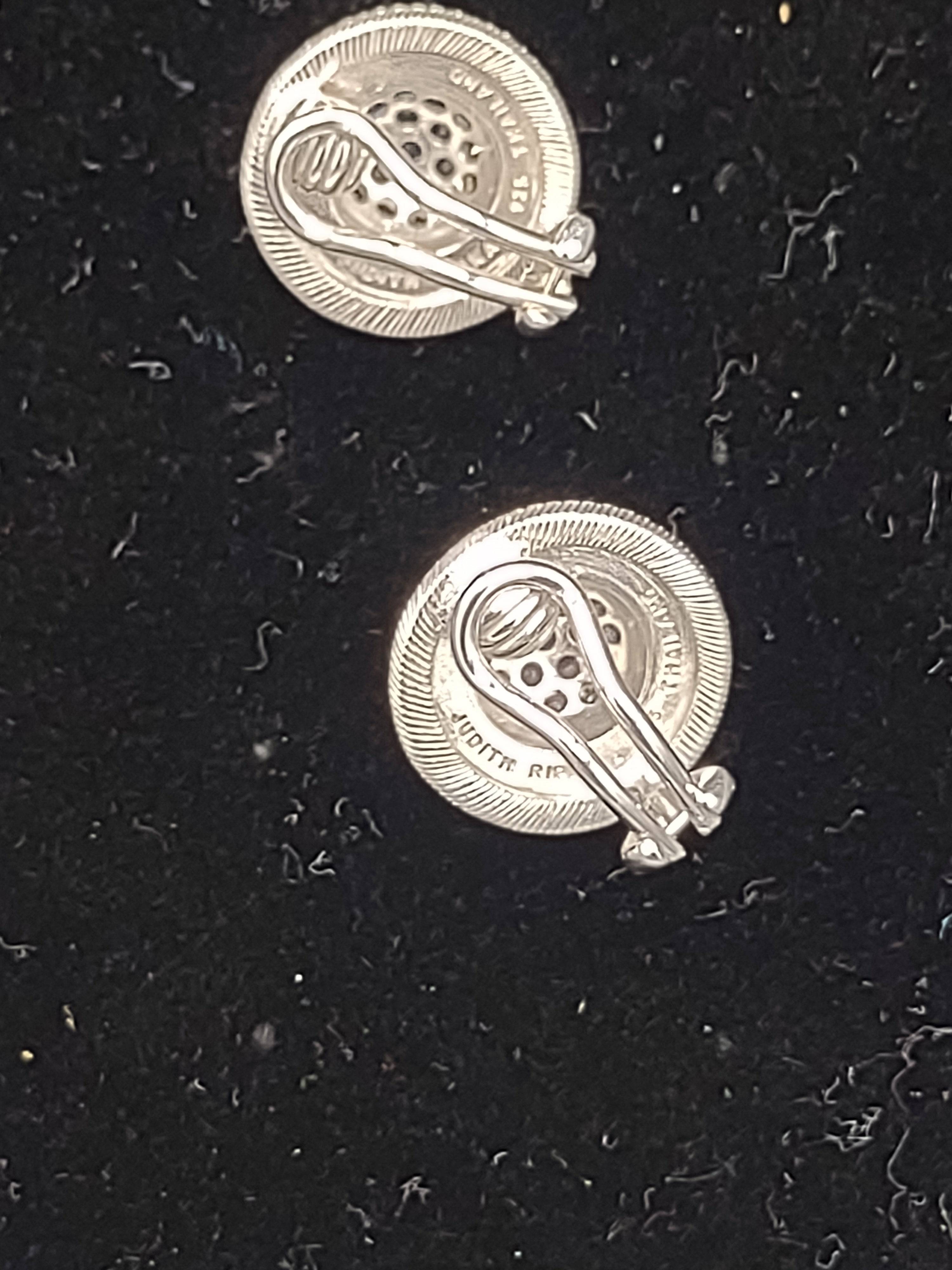 NEWYORKLISTED Vintage Jewelry - Exquisite Vintage Judith Ripka Sterling Silver Druzy Clip-On Earrings - NEWYORKLISTED