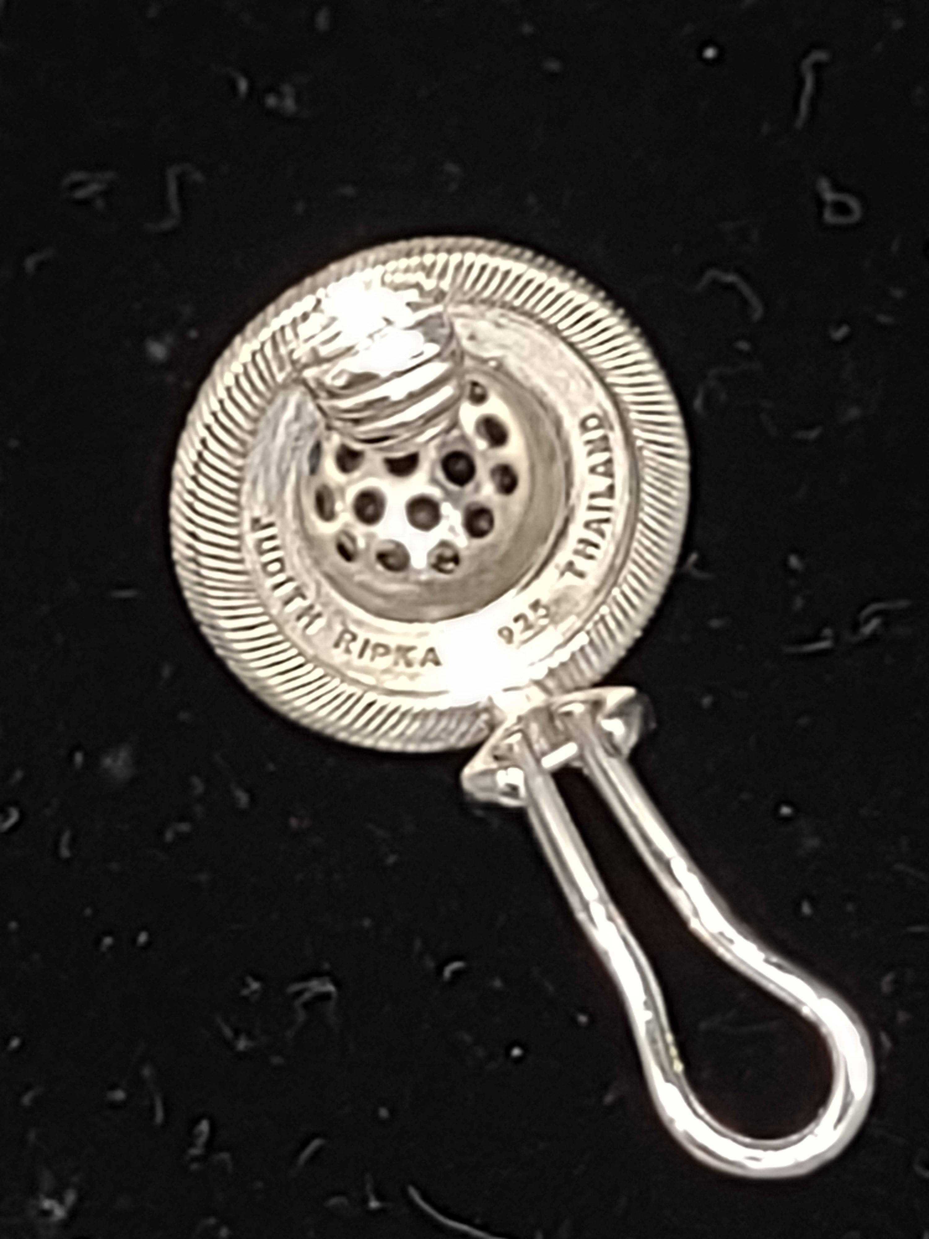 NEWYORKLISTED Vintage Jewelry - Exquisite Vintage Judith Ripka Sterling Silver Druzy Clip-On Earrings - NEWYORKLISTED