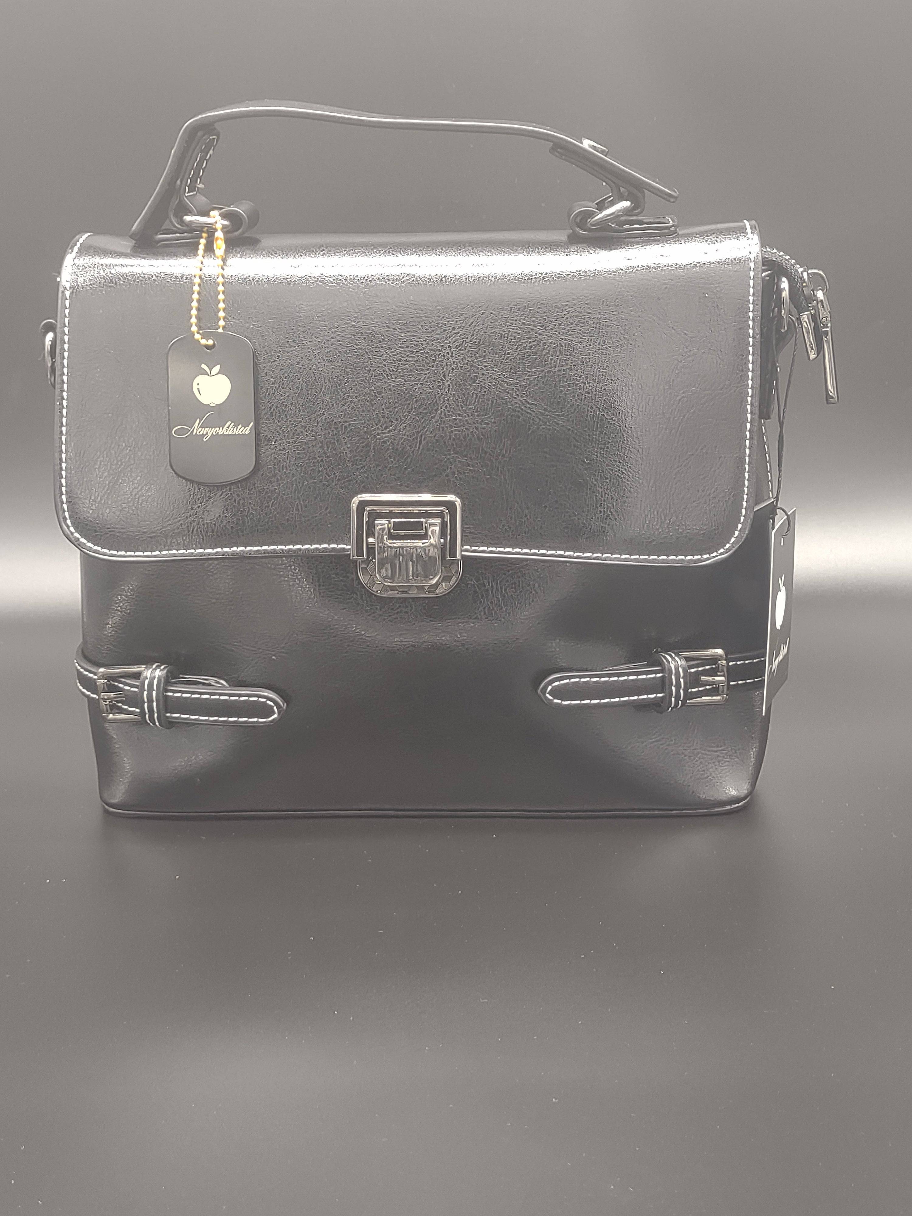 NEWYORKLISTED - Black Leather Handbag - The Michele! - NEWYORKLISTED