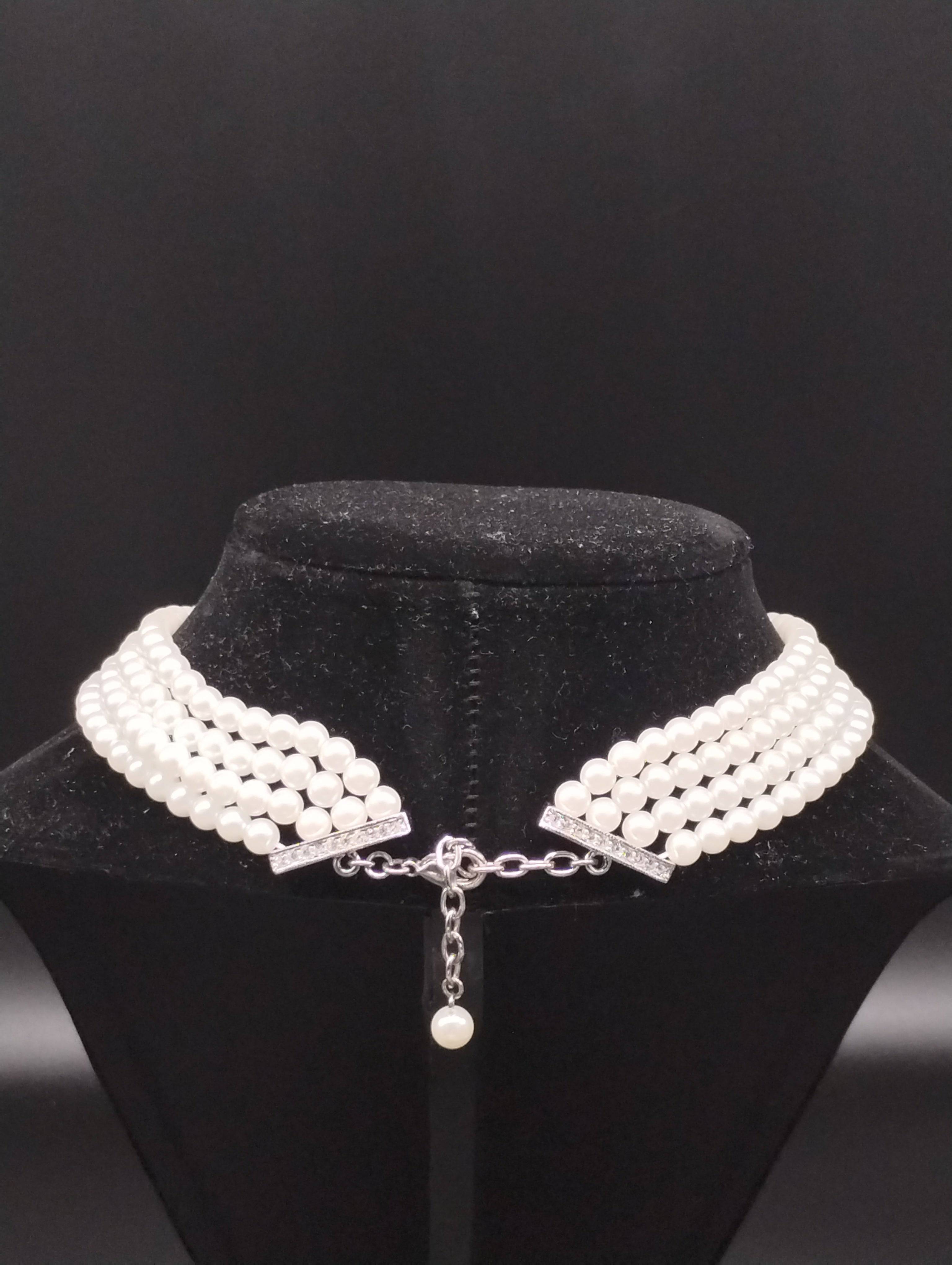 NEWYORKLISTED - Vintage Four Strand Simulated Pearl Necklace - NEWYORKLISTED