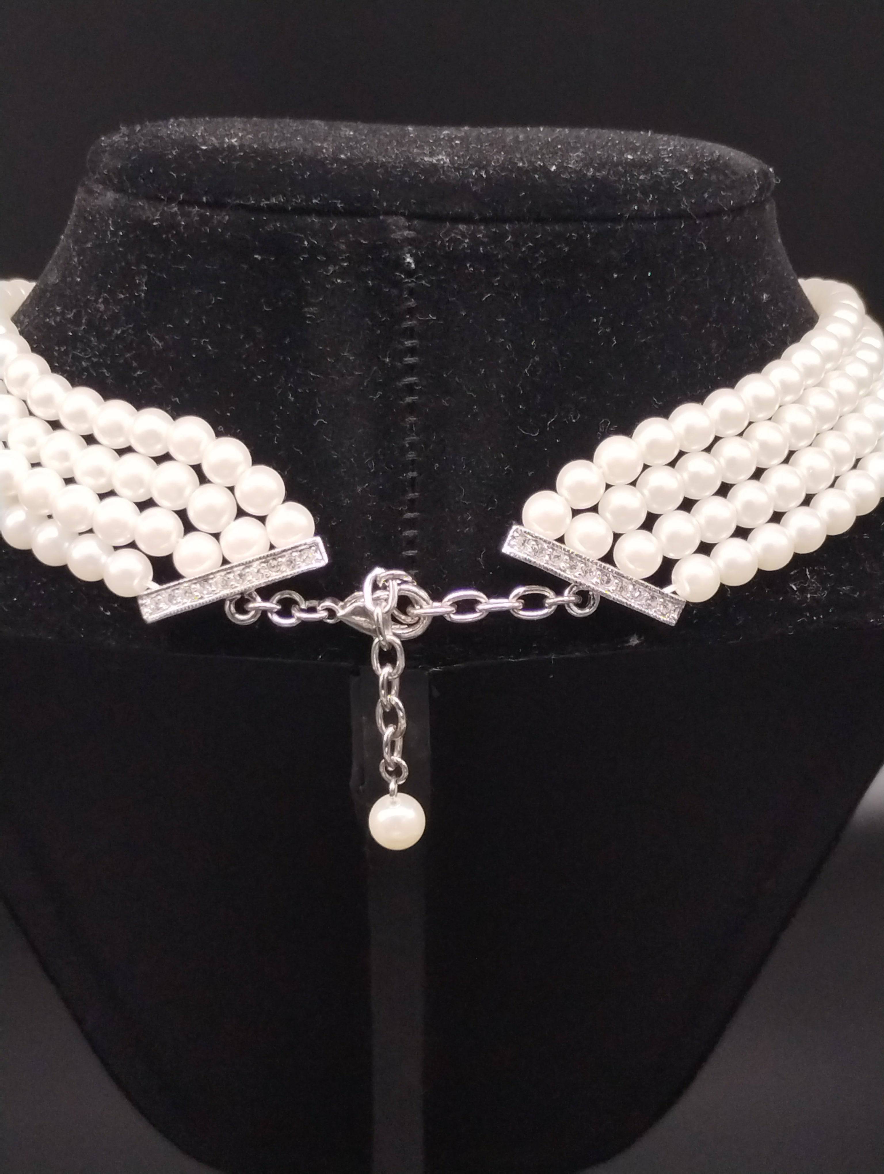 NEWYORKLISTED - Vintage Four Strand Simulated Pearl Necklace - NEWYORKLISTED