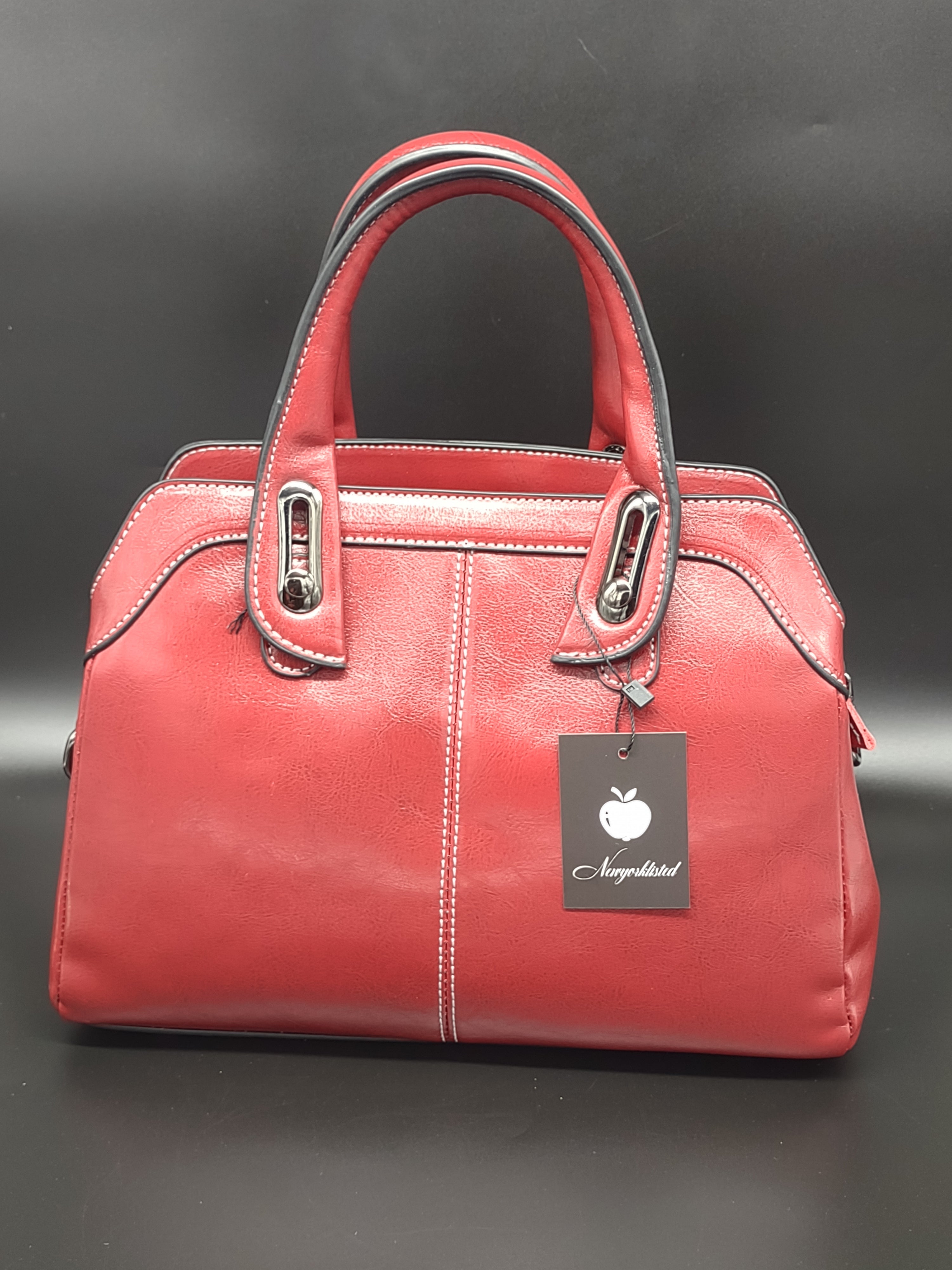 NEWYORKLISTED Red Leather Handbag