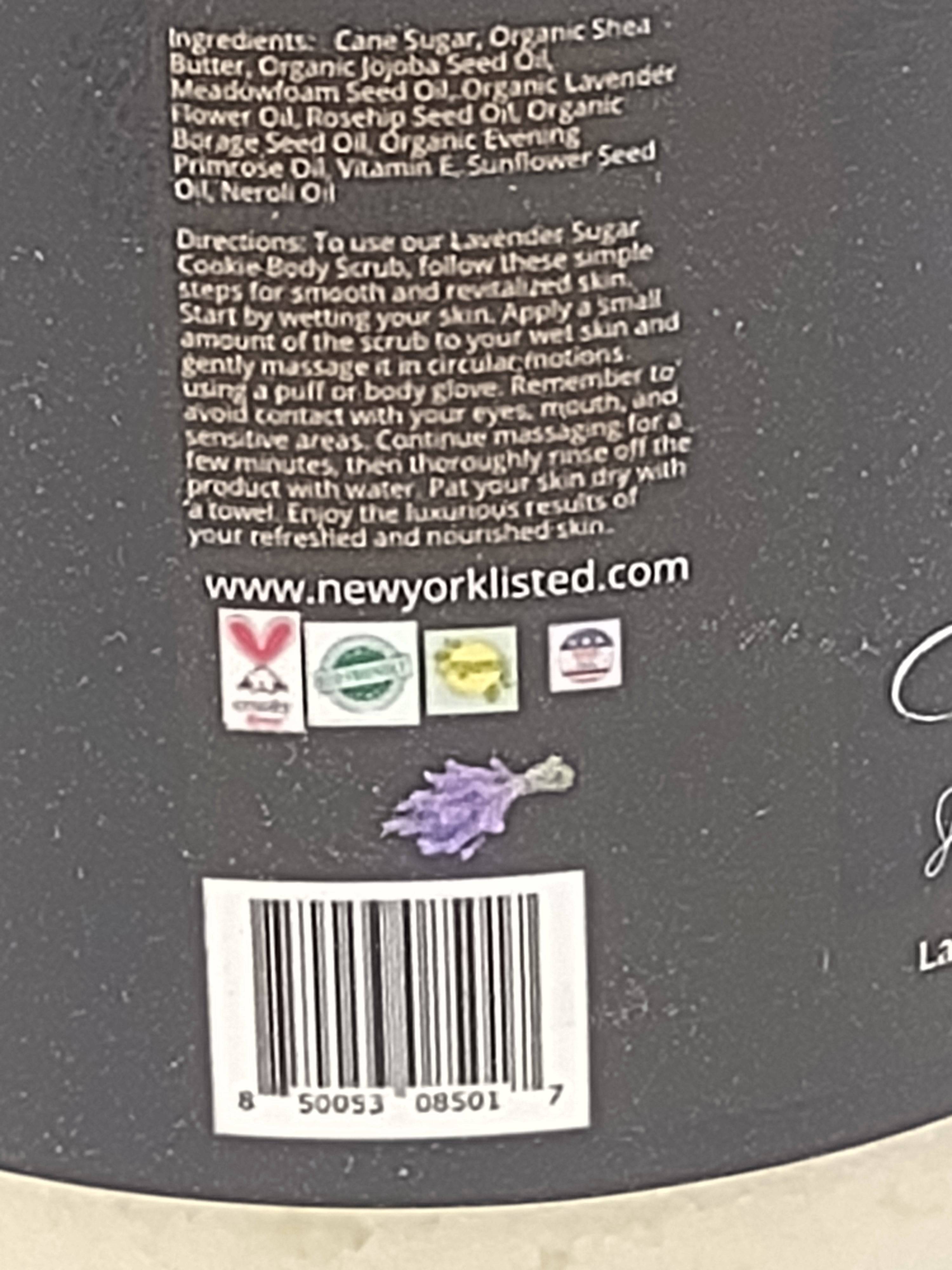 NEWYORKLISTED SPA  - Lavender Sugar Cookie Scrub - NEWYORKLISTED