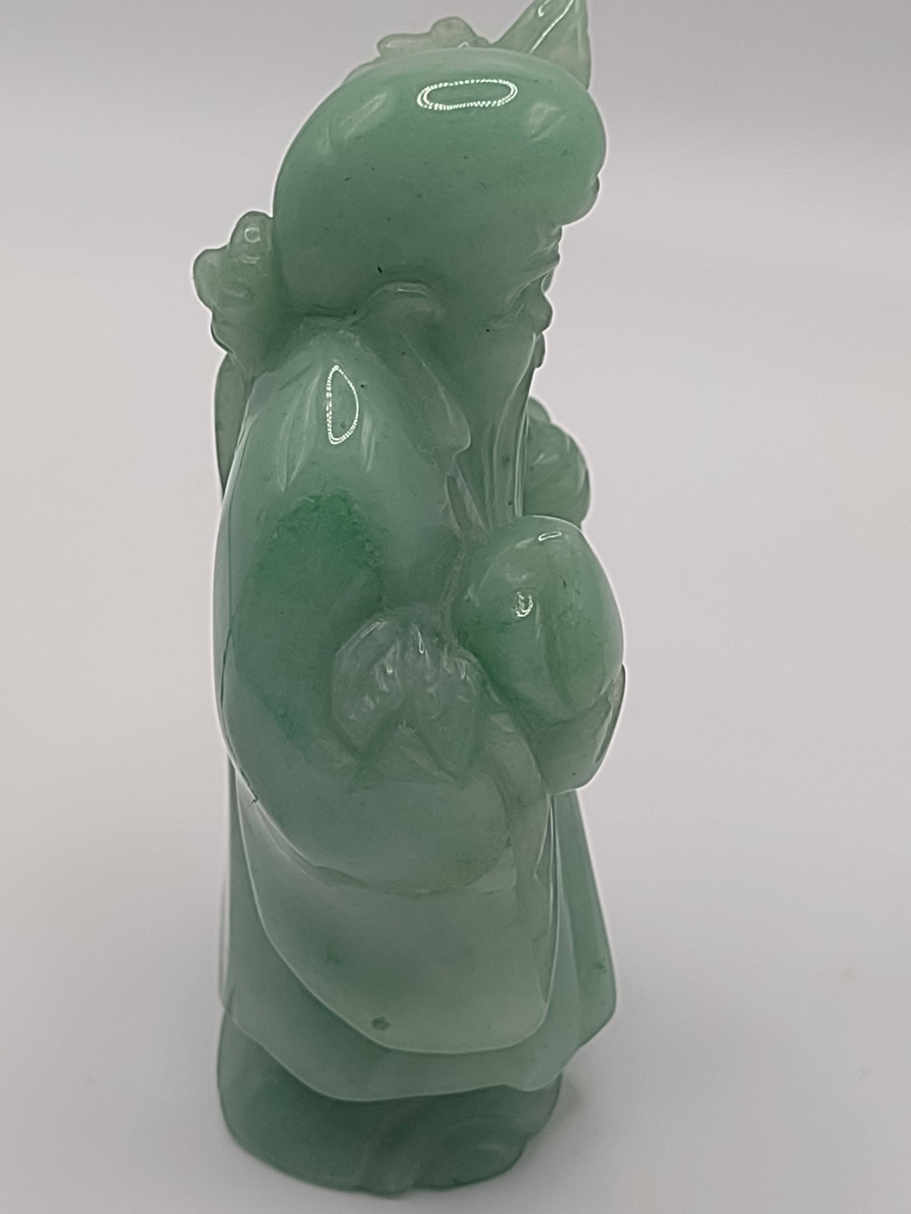 Hand-Carved Solid Jade Figurine – Shou Lao, God of Longevity: NEWYORKLISTED UNIQUE FINDS COLELCTION - NEWYORKLISTED