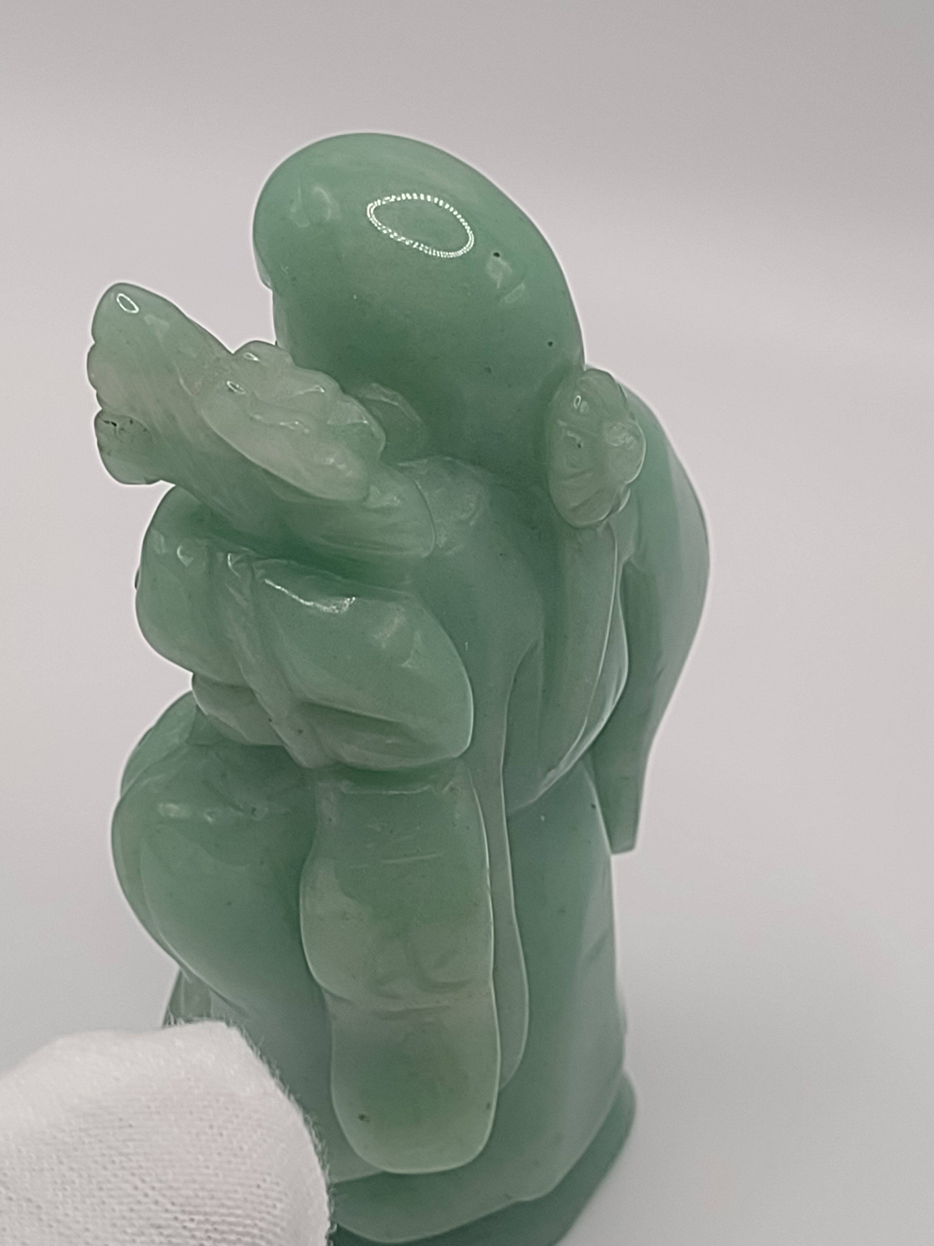 Hand-Carved Solid Jade Figurine – Shou Lao, God of Longevity: NEWYORKLISTED UNIQUE FINDS COLELCTION - NEWYORKLISTED