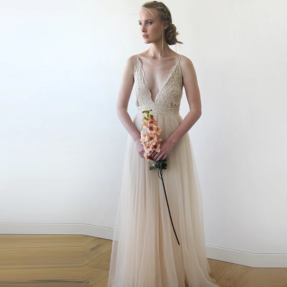 NEWYORKLISTED ELEGANT Bride Collection: Champagne Wedding Dress #1205 - NEWYORKLISTED