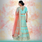 Raw Silk Lehenga Choli - Blue - NEWYORKLISTED
