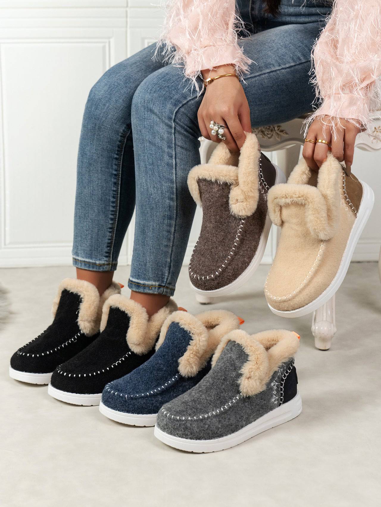NEWYORKLISTED STYLE COLLECTION: Furry Suede Comfort Flats - NEWYORKLISTED