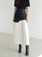 NEWYORKLISTED STYLE COLLECTION: Pleated Contrast High Rise Skirt