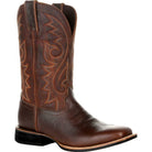 NEWYORKLISTED ATLAS MEN'S COLLECTION: Brown cowboy boot with intricate stitching on a white background