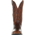 NEWYORKLISTED ATLAS MEN'S COLLECTION: Brown cowboy boot with intricate stitching on a white background