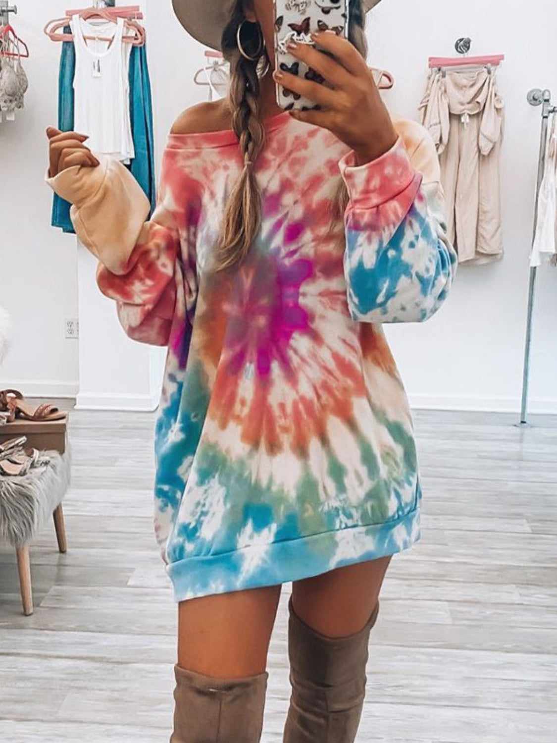 NEWYORKLISTED STYLE COLLECTION: Tie-Dye Long Sleeve Dress