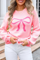 Pretty in Pink with a Bow Long Sleeve Sweater – NEWYORKLISTED STYLE COLLECTION