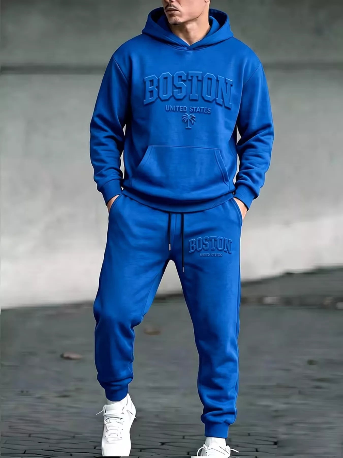 NEWYORKLISTED ATLAS MEN'S COLLECTION: Men's drawstring hoodie and matching pants set