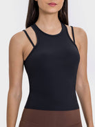 Millennia Cutout Round Neck Racerback Active Tank - NEWYORKLISTED