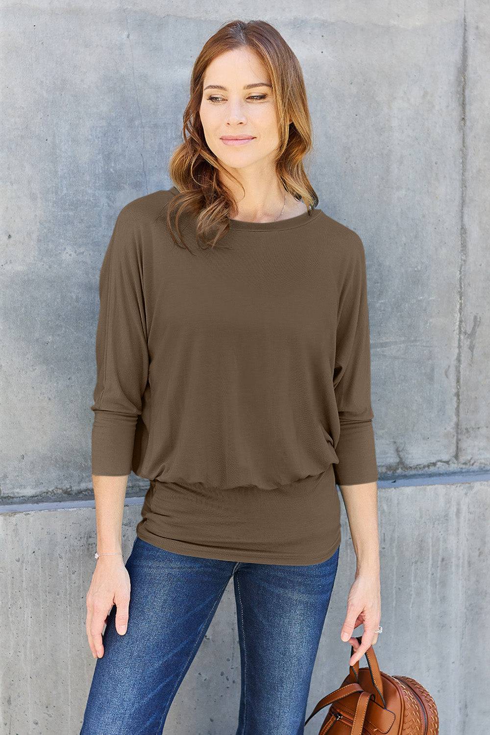NYLD PARTNER Round Neck Billow Sleeve Top - NEWYORKLISTED