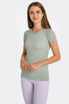 Millennia Round Neck Short Sleeve Active T-Shirt - NEWYORKLISTED