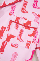 NEWYORKLISTED Intimate Apparel: Pink and red rain boot pattern on a white background