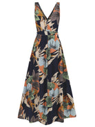 Slit Tied Printed Surplice Dress - NEWYORKLISTED