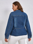 NEWYORKLISTED STYLE COLLECTION: Person wearing a blue denim jacket and white pants against a light gray background