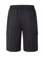 NEWYORKLISTED ATLAS MEN'S COLLECTION: Black cargo shorts on a white background
