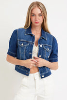 NEWYORKLISTED STYLE COLLECTION: RISEN Puffed Short Sleeve Crop Denim Jacket – Feminine, Edgy &amp; Effortlessly Cool