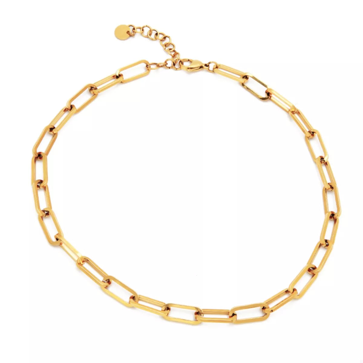 NYLD Glamour Collection by NEWYORKLISTED: Gold chain necklace on a white background