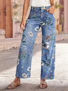 NEWYORKLISTED STYLE COLLECTION: Floral Print Wide Leg Jeans – Boho Chic Denim for Women