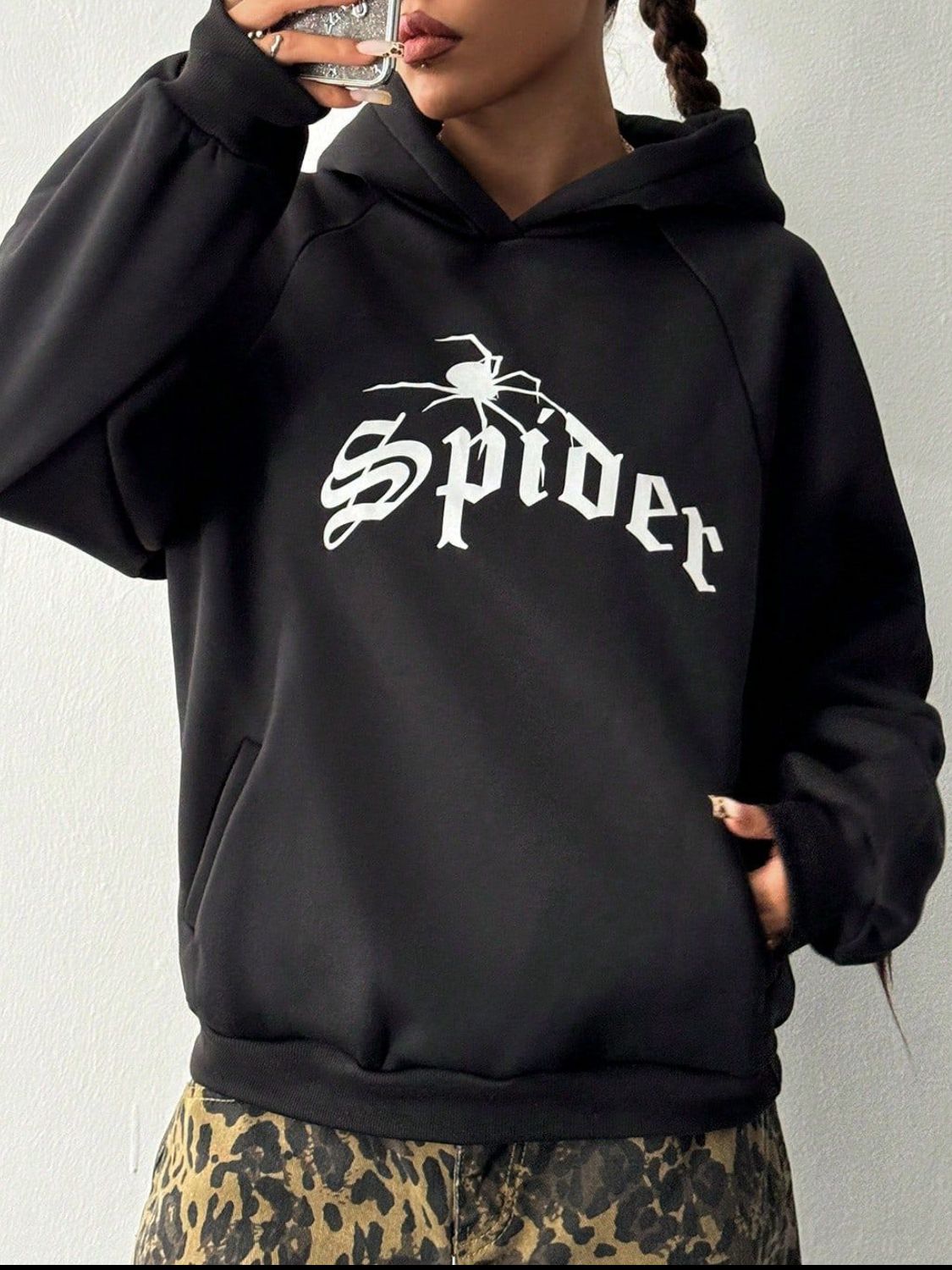 SPIDER Long Sleeve Hoodie with Kangaroo Pocket - NEWYORKLISTED