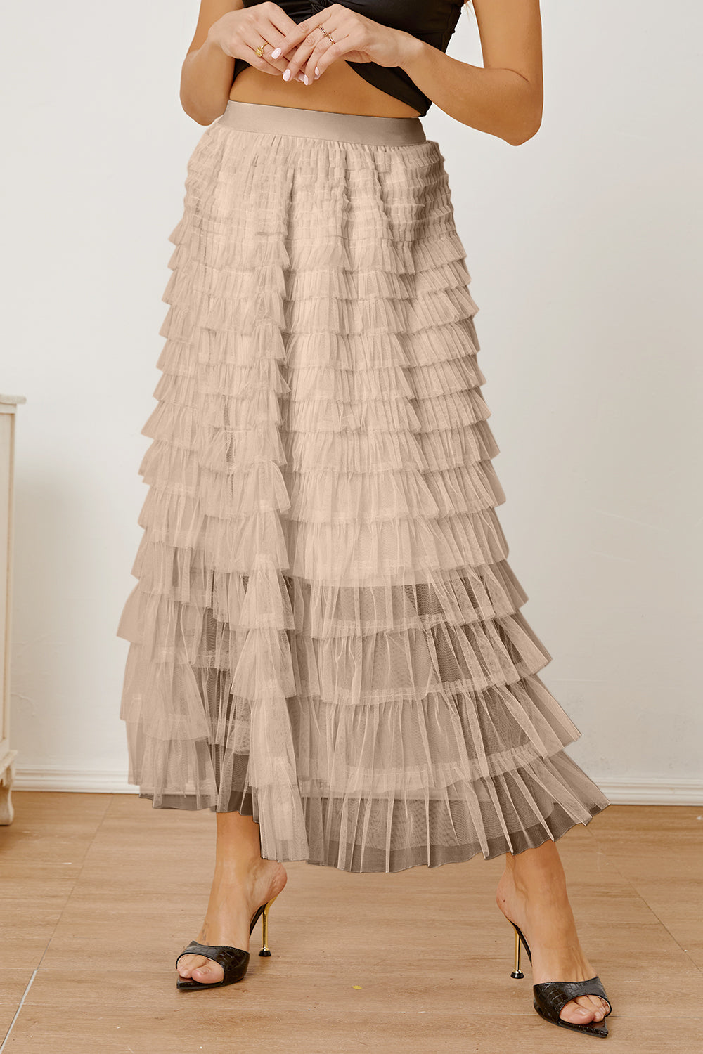 NEWYORKLISTED STYLE COLLECTION: Ruched High Waist Tiered Skirt - NEWYORKLISTED