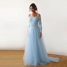 Off-The-Shoulder Train Dress #1162 - NEWYORKLISTED