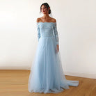 Off-The-Shoulder Train Dress #1162 - NEWYORKLISTED