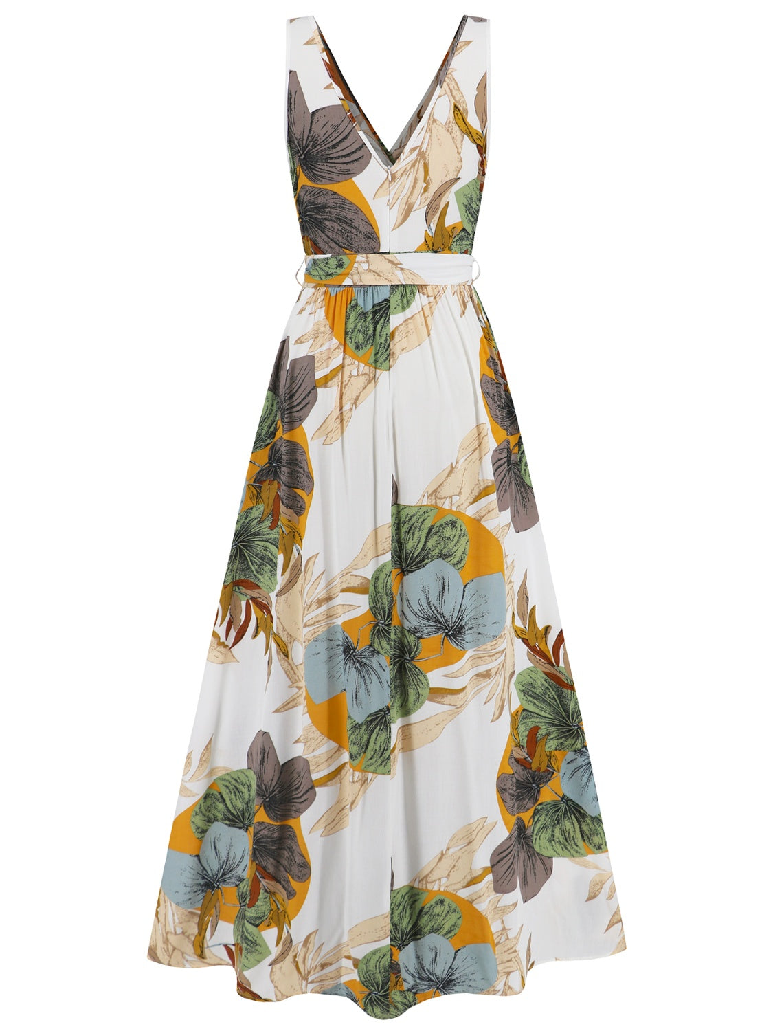 Slit Tied Printed Surplice Dress - NEWYORKLISTED