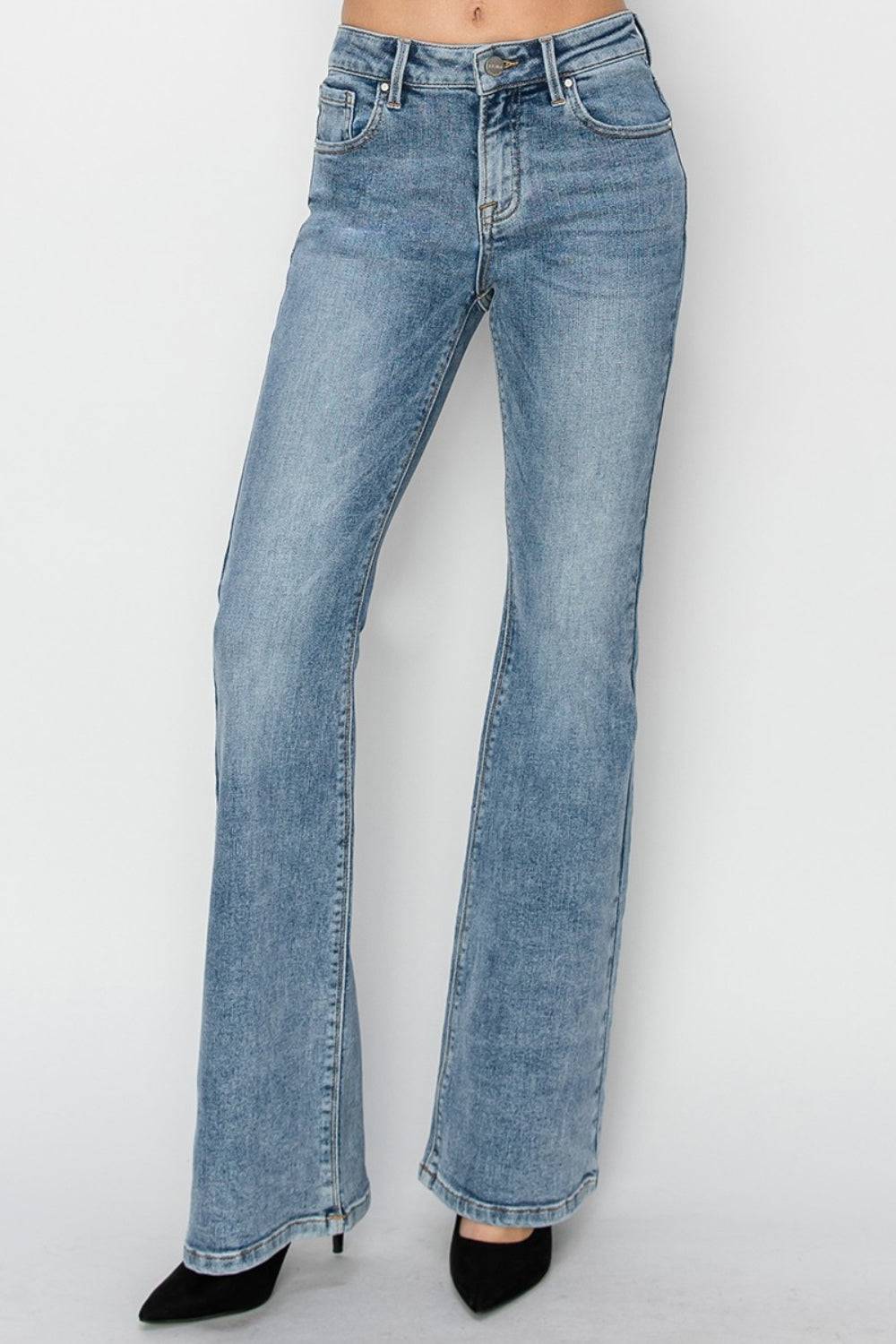 RISEN Full Size Mid Rise Bootcut Jeans - NEWYORKLISTED