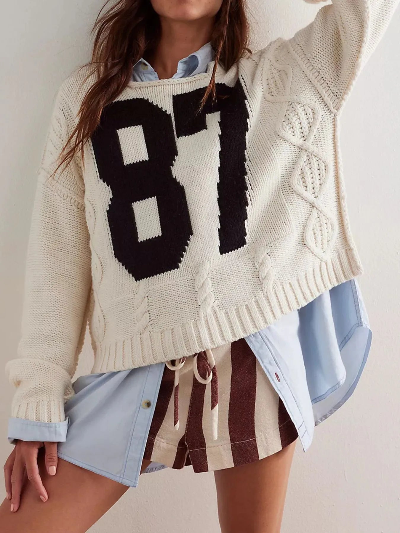 NEWYORKLISTED STYLE COLLECTION: Number 81 Oversized Cable Knit Sweater