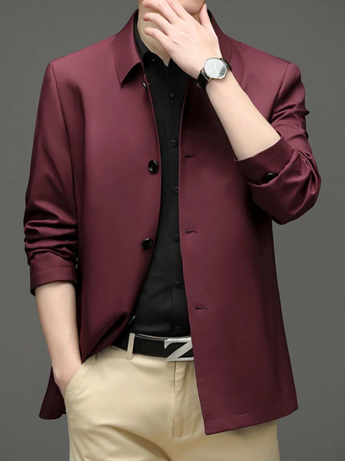 NEWYORKLISTED ATLAS MEN’S COLLECTION: Men’s Button Up Long Sleeve Jacket