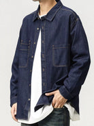NEWYORKLISTED ATLAS MEN'S COLLECTION – Men's long-sleeve denim button-down shirt, product image 2