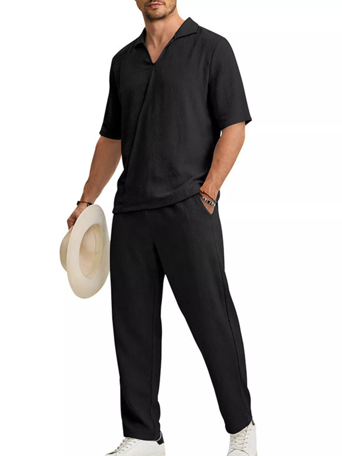 NEWYORKLISTED ATLAS MEN'S COLLECTION – Men's half-sleeve top and pants two-piece set, product image 6