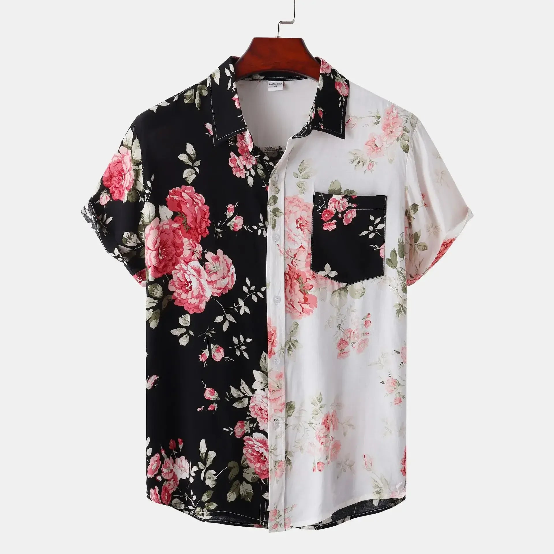 NEWYORKLISTED ATLAS MEN'S COLLECTION: Men's Plus Size Floral Short Sleeve Shirt