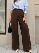 NEWYORKLISTED STYLE COLLECTION:   Women's Casual Pleated Brown Pants