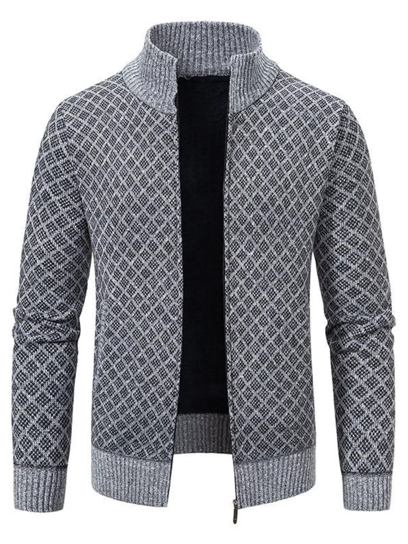 NEWYORKLISTED ATLAS MEN'S COLLECTION – Men's geometric full-zip cardigan, product image 3
